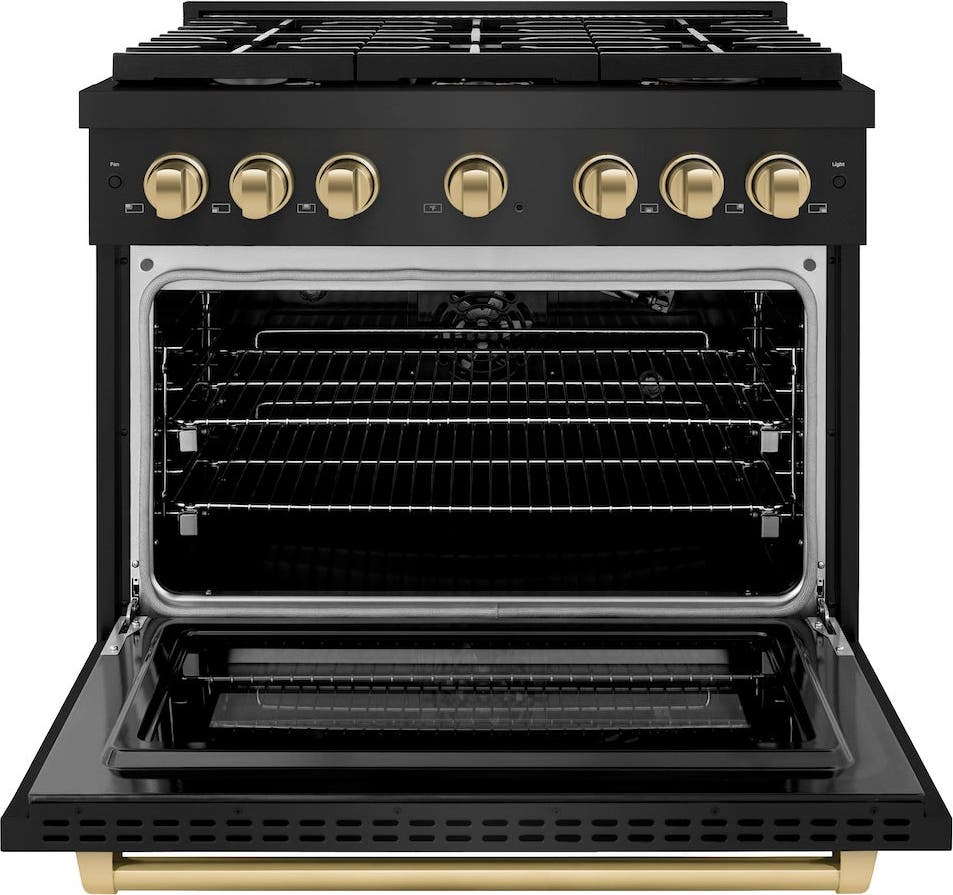 Zline SGRBZ36CB Black Stainless Steel And Champagne Bronze Accents