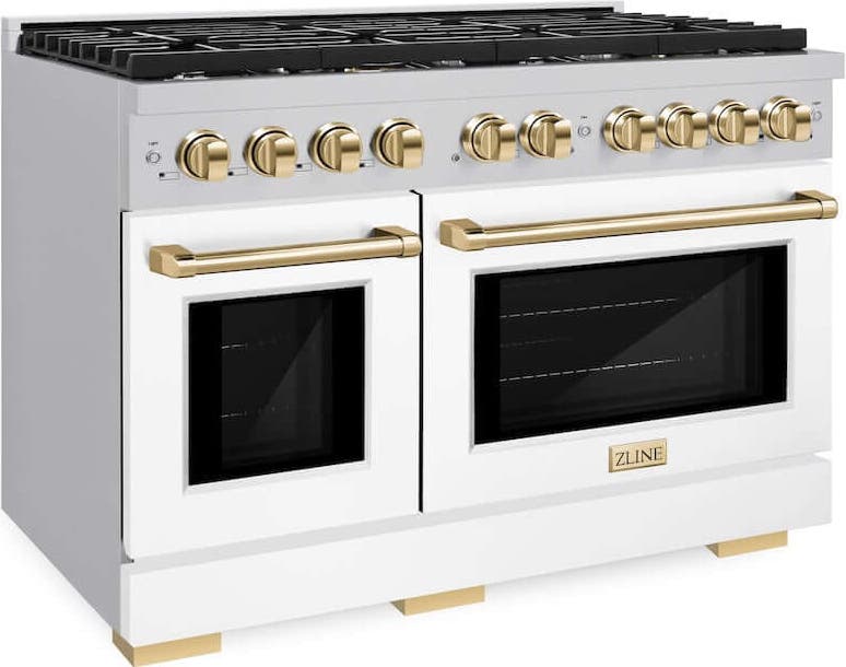 Zline SGRZWM48G Stainless Steel With White Matte Doors And Polishe...