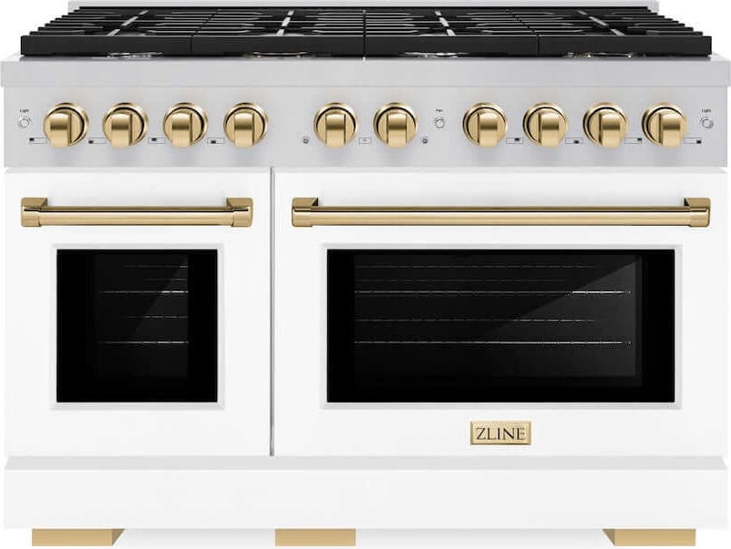 Zline SGRZWM48G Stainless Steel With White Matte Doors And Polishe...