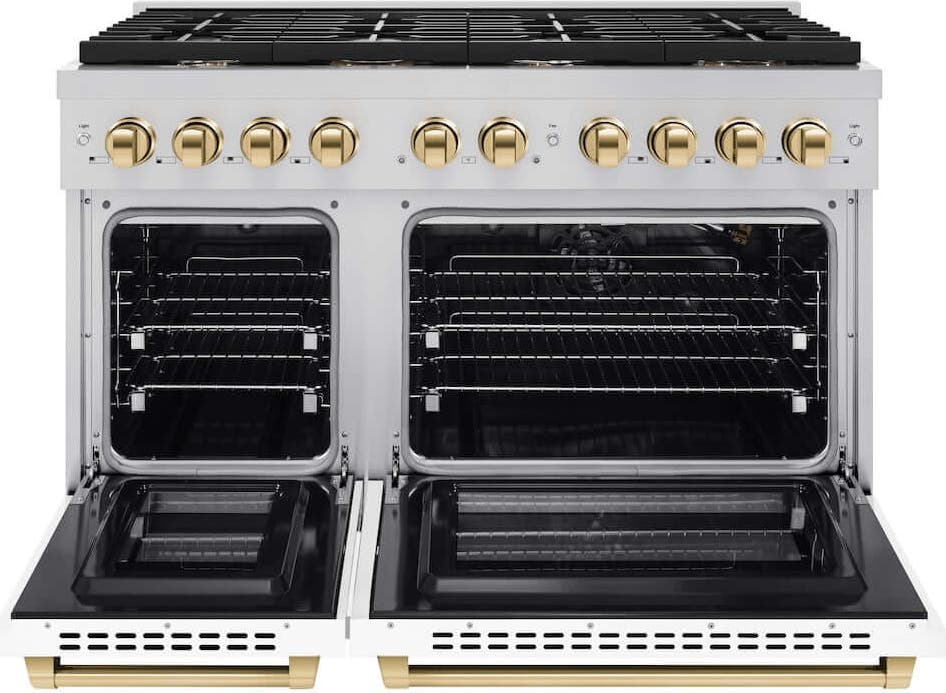 Zline SGRZWM48G Stainless Steel With White Matte Doors And Polishe...