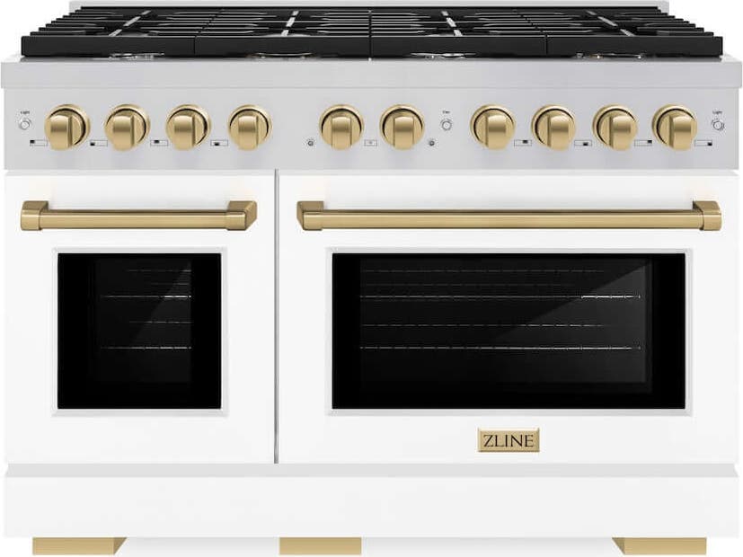 Zline SGRZWM48CB Stainless Steel With White Matte Doors And Champag...