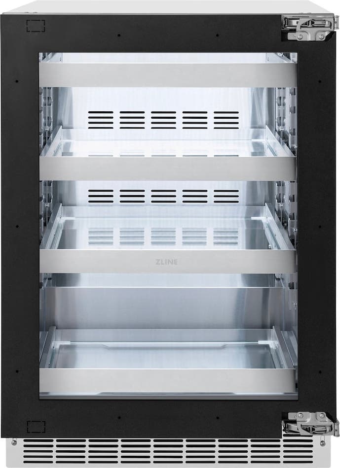 Zline RBSPOZ24G Panel Ready With Glass Door And Polished Gold Hand...