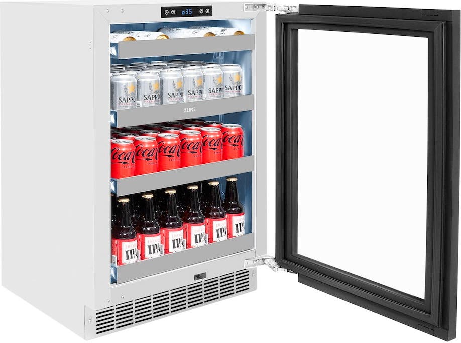 Zline RBSPOZ24G Panel Ready With Glass Door And Polished Gold Hand...