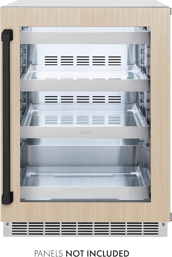 Zline RBSPOZ24MB Panel Ready With Glass Door And Matte Black Handle