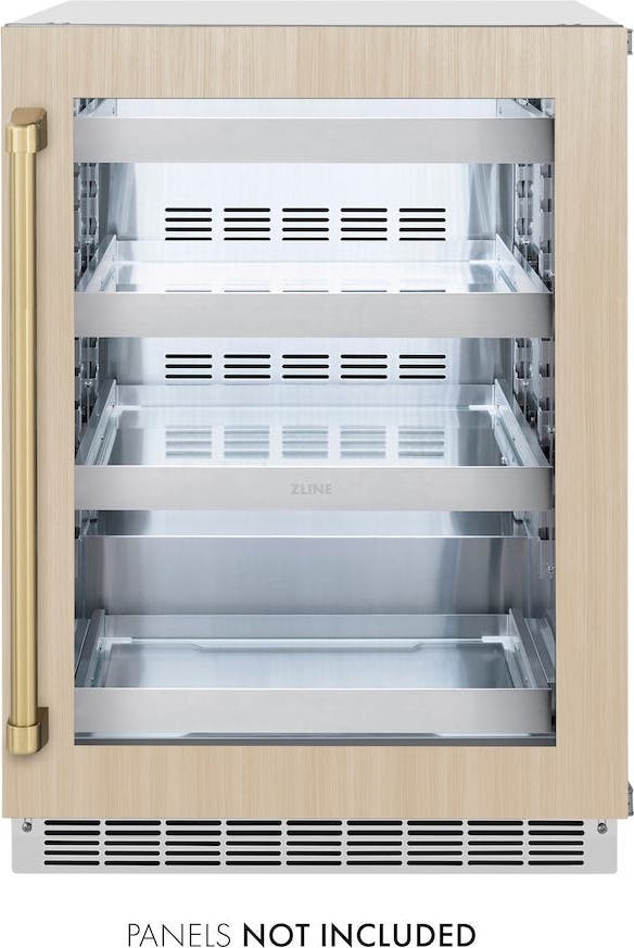 Zline RBSPOZ24CB Panel Ready With Glass Door And Champagne Bronze H...