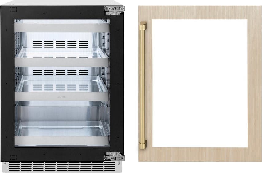 Zline RBSPOZ24CB Panel Ready With Glass Door And Champagne Bronze H...