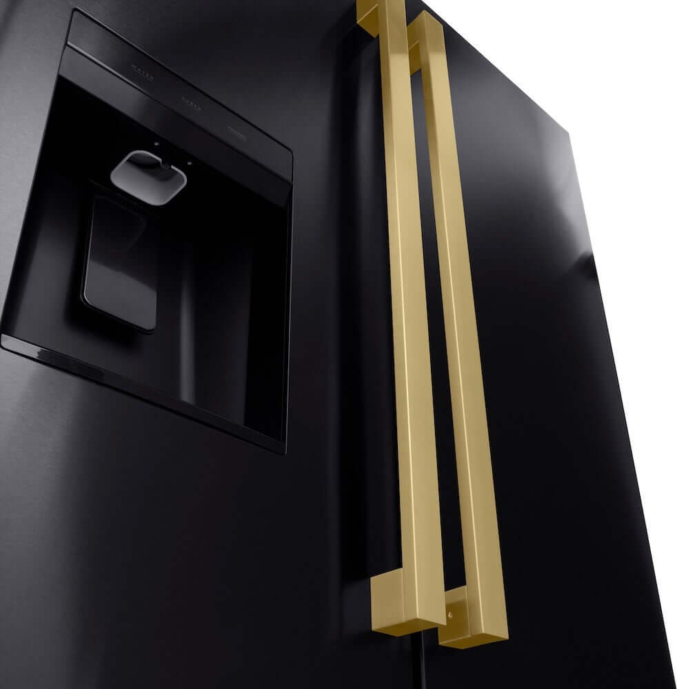 Zline RSMZW36BSFCB Black Stainless Steel And Champagne Bronze Square ...