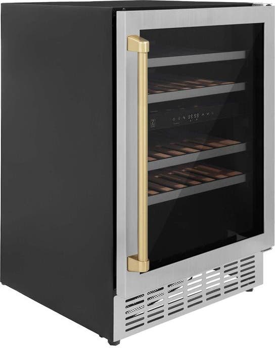 Zline RWVZUD24CB Stainless Steel With Champagne Bronze Accents