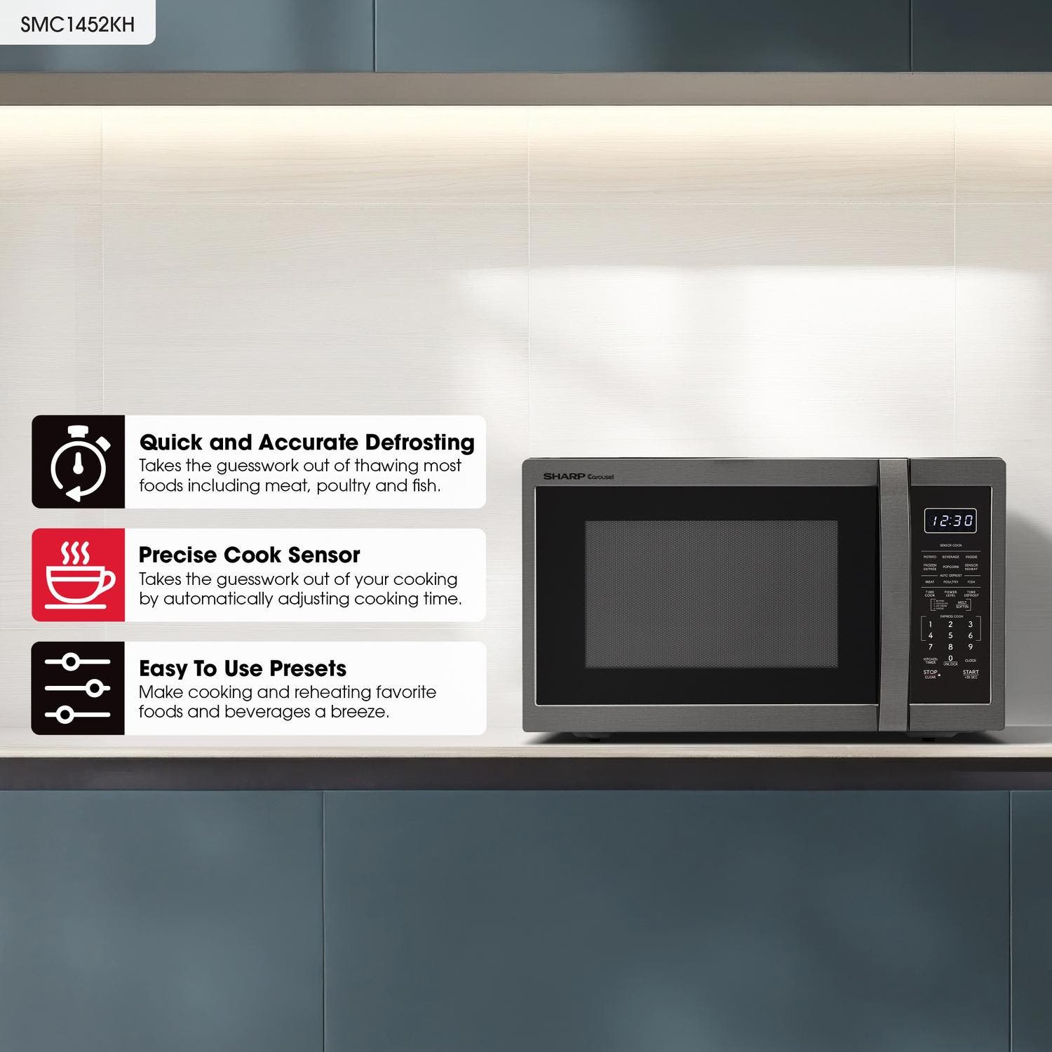 Sharp SMC1452KH Black Stainless Steel