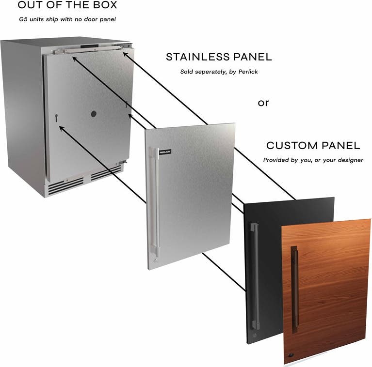 Perlick G5WR24SD Solid Door With Reversible Hinge