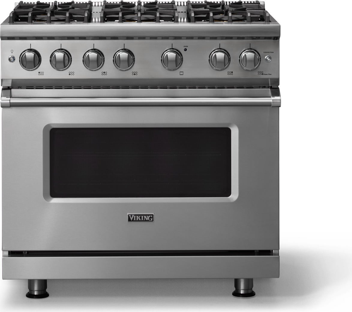 Viking VGR53646BSS 36 Inch 6 Burner Gas Range: Stainless Steel