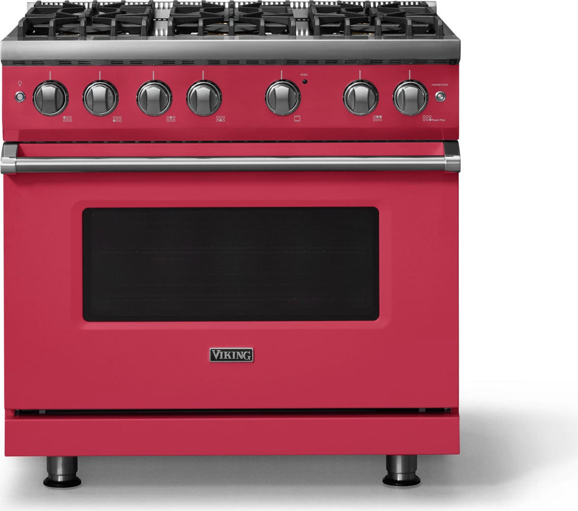 Viking VGR53646BSPLP 36 Inch 6 Burner Gas Range: Splash, Liquid