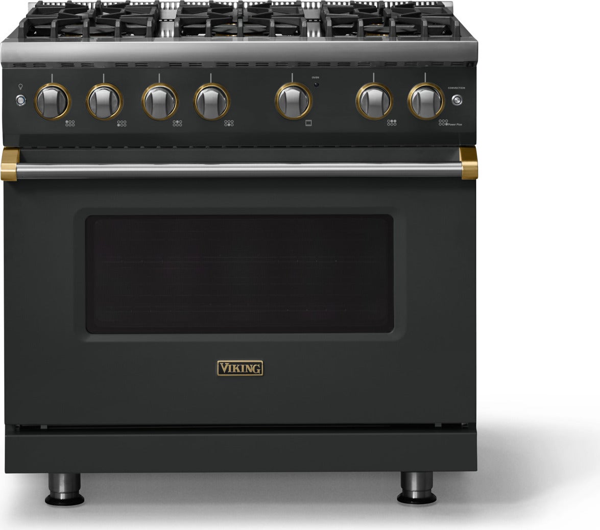Viking VGR53646BSB 36 Inch 6 Burner Gas Range: Slate Blue, Natural