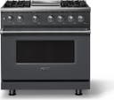36 Inch 4 Burner Dual Fuel Range With Griddle And Self Cleaning