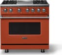36 Inch 4 Burner Dual Fuel Range With Griddle And Self Cleaning