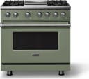 36 Inch 4 Burner Dual Fuel Range With Griddle And Self Cleaning