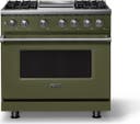 36 Inch 4 Burner Dual Fuel Range With Griddle And Self Cleaning