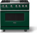 36 Inch 4 Burner Dual Fuel Range With Griddle And Self Cleaning