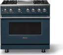 36 Inch 4 Burner Dual Fuel Range With Griddle And Self Cleaning
