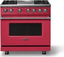 36 Inch 4 Burner Dual Fuel Range With Griddle And Self Cleaning