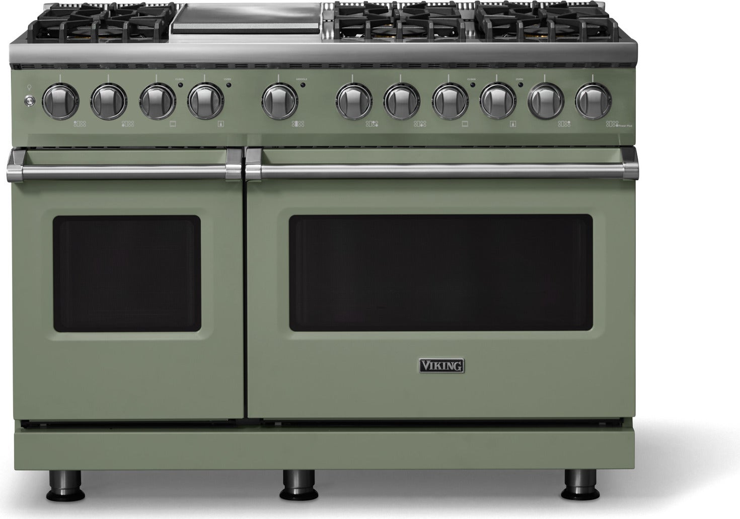 VIKING グリーン ストーブ Viking VDR54846GSSBB 48 Inch 6 Burner Dual Fuel Range Stainless