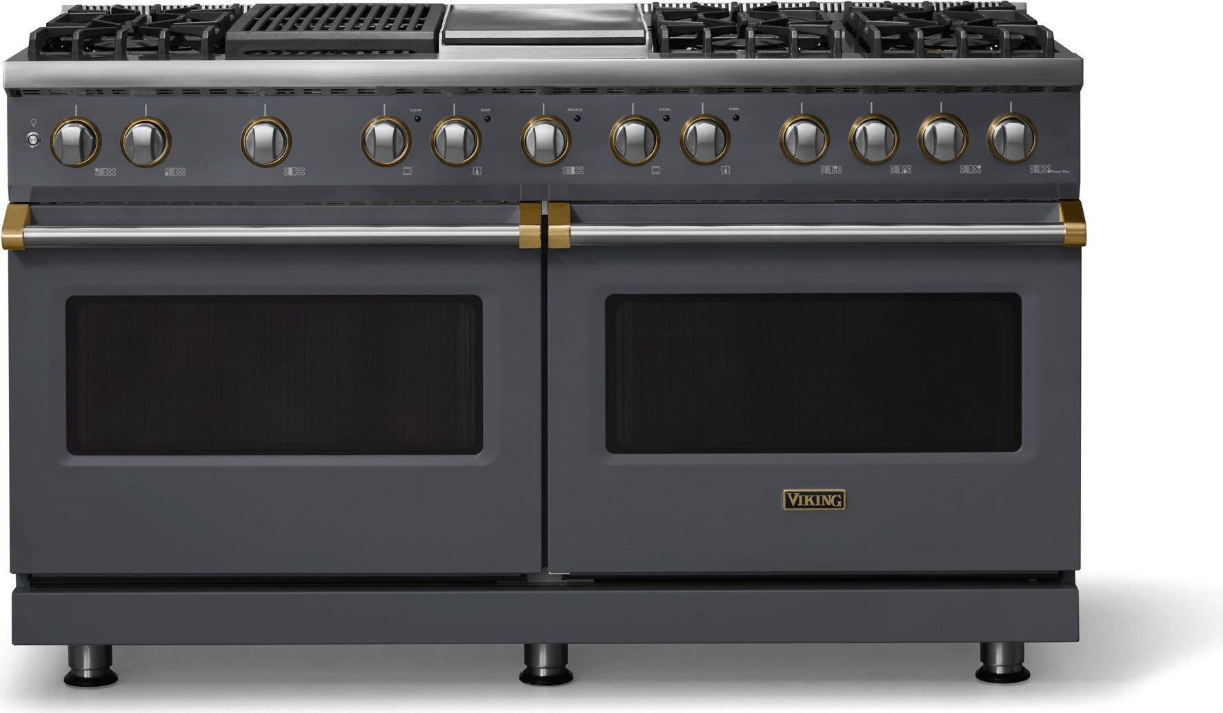 Viking VDR56046GQCSBB 60 Inch 6 Burner Dual Fuel Range Cast Black