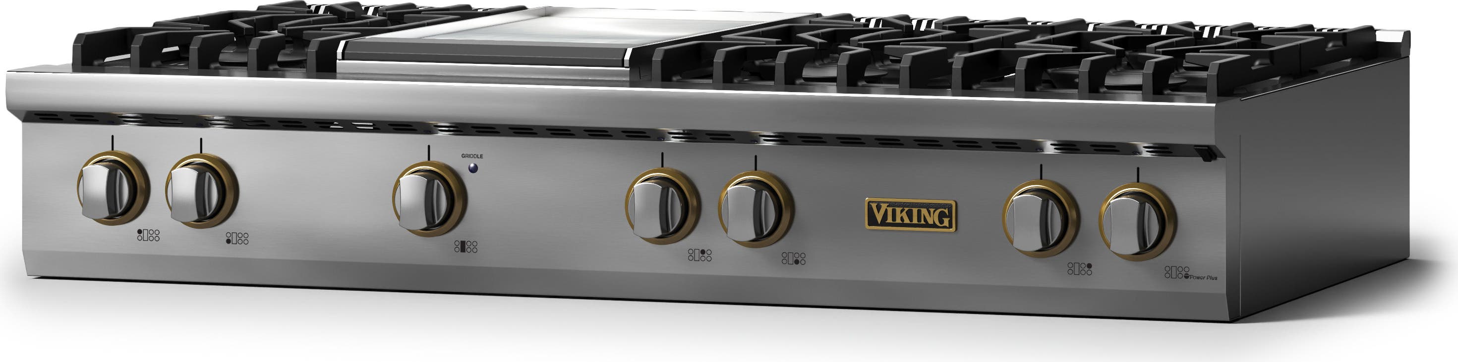 Viking VRT54846GSSBB Stainless Steel With Brushed Brass Trim, Natural G...