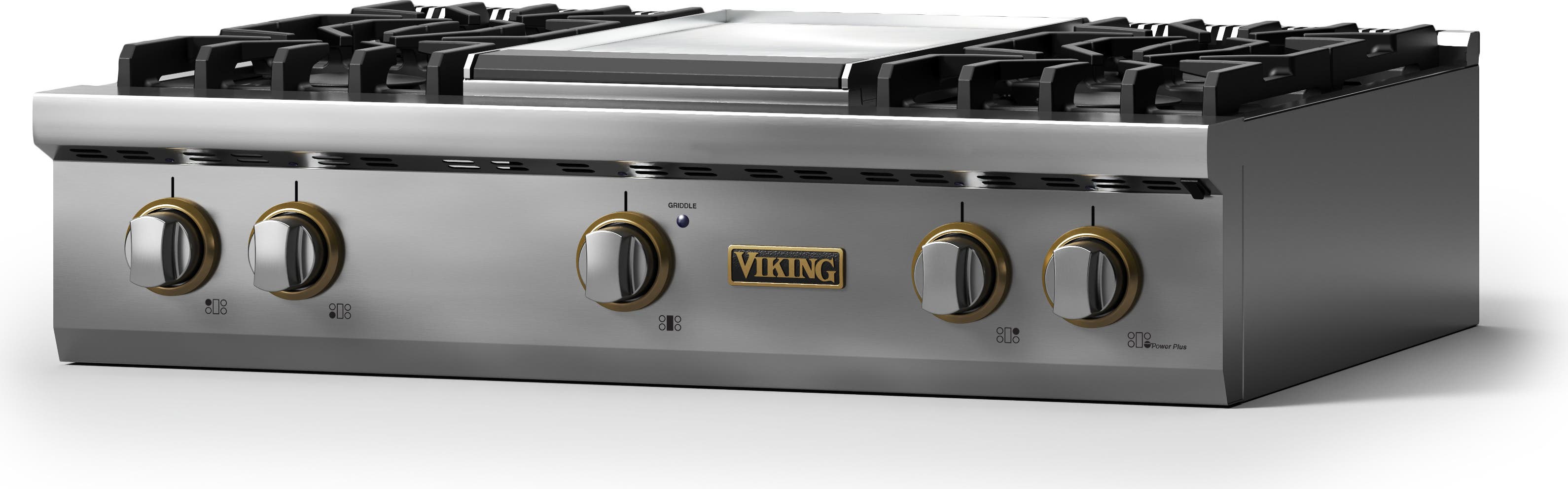 Viking VRT53644GSSBB Stainless Steel With Brushed Brass Trim, Natural G...