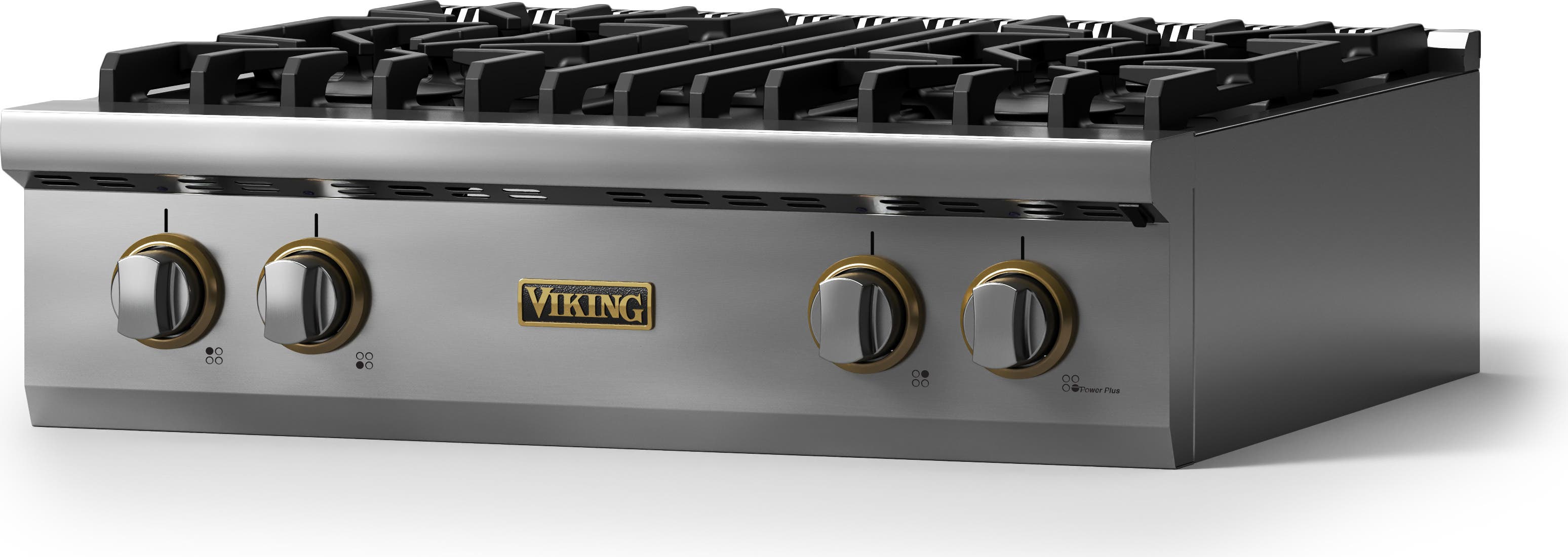 Viking VRT53044BSSBB Stainless Steel With Brushed Brass Trim, Natural G...