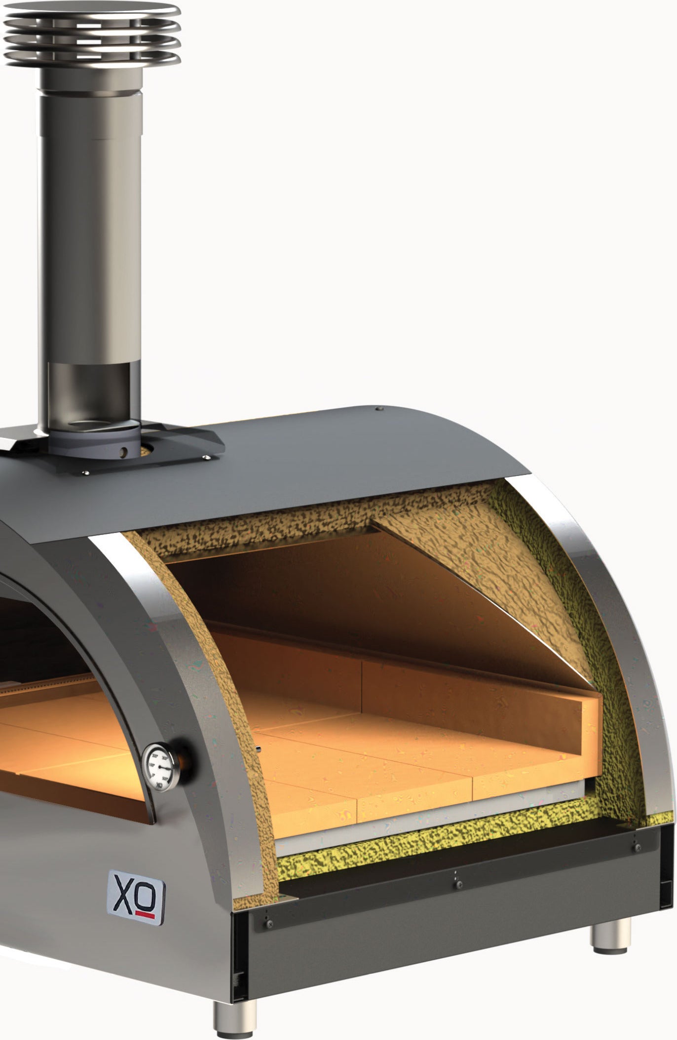 XO XOPIZZA1HCAL 24 Inch Hybrid Wood/Gas Pizza Oven: Liquid Propane