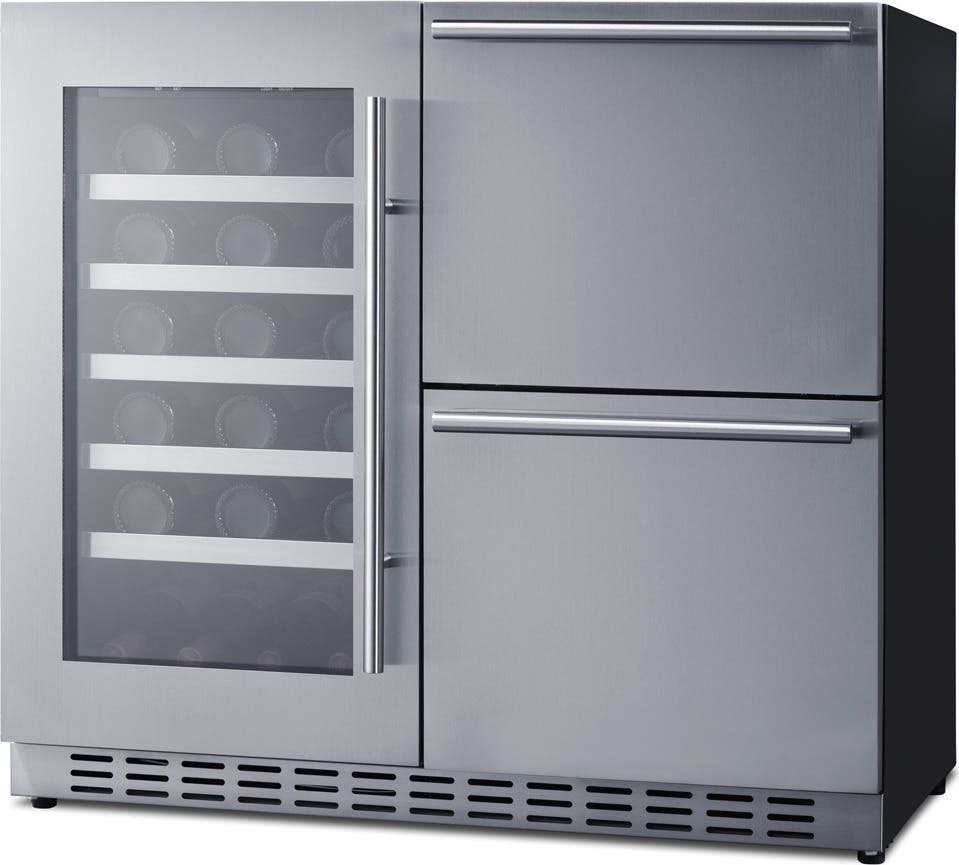 Summit ADRWC36 Stainless Steel With Glass Door