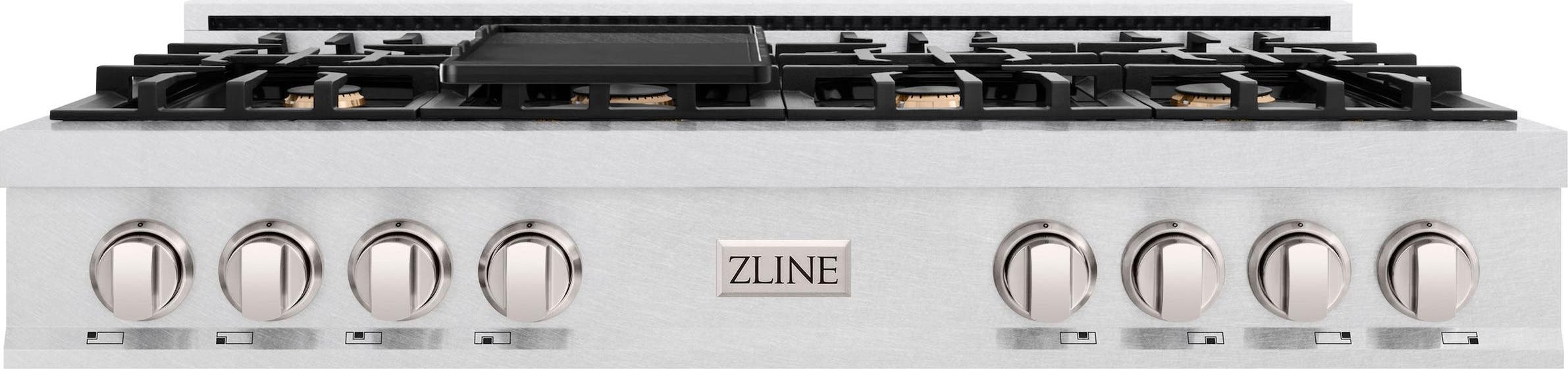 Zline RTSBRGR48 Durasnow Stainless Steel With Griddle, Brass Burne...