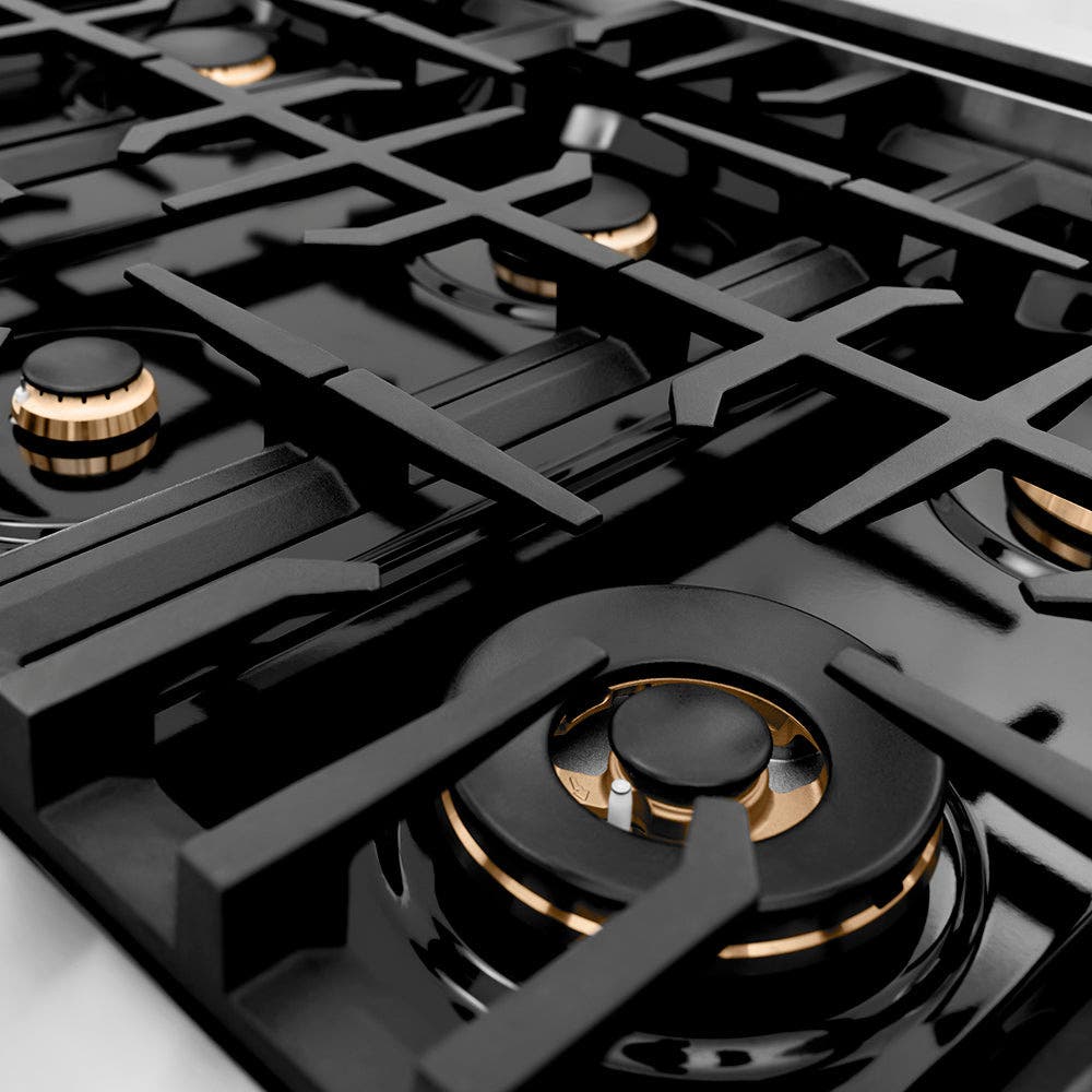 Zline RTBRGR36 Stainless Steel With Griddle, Brass Burners