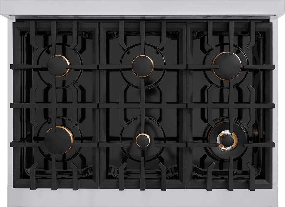 Zline RTBRGR36 Stainless Steel With Griddle, Brass Burners