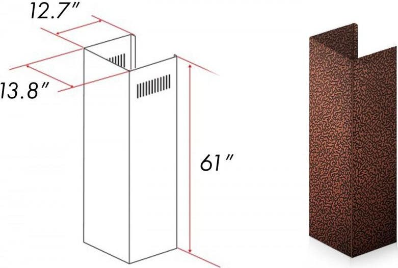 Zline 8667EE Embossed Copper Finish