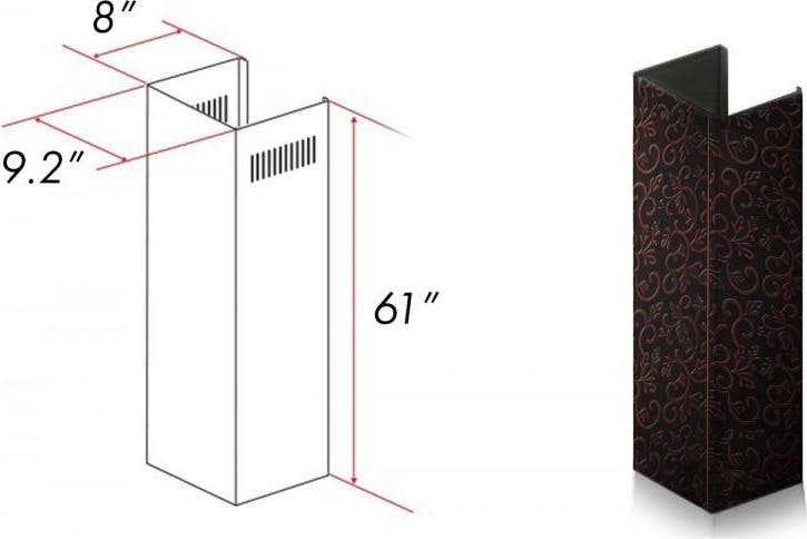 Zline 8KBFE Floral Embossed Copper Finish
