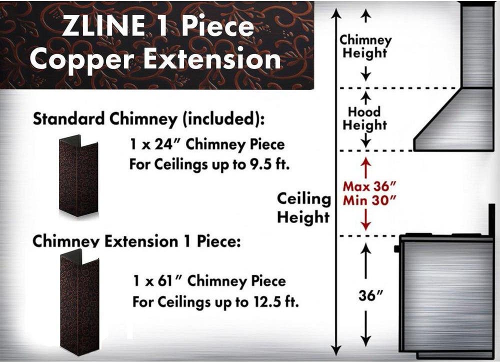 Zline 8KBFE Floral Embossed Copper Finish