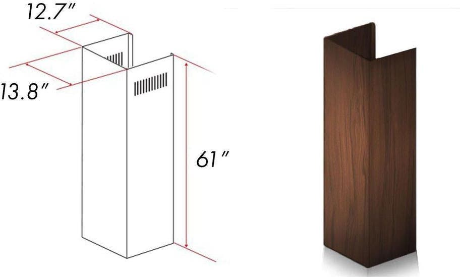 Zline 393ARE Solid Birch Wood Exterior With Distressed Walnut T...