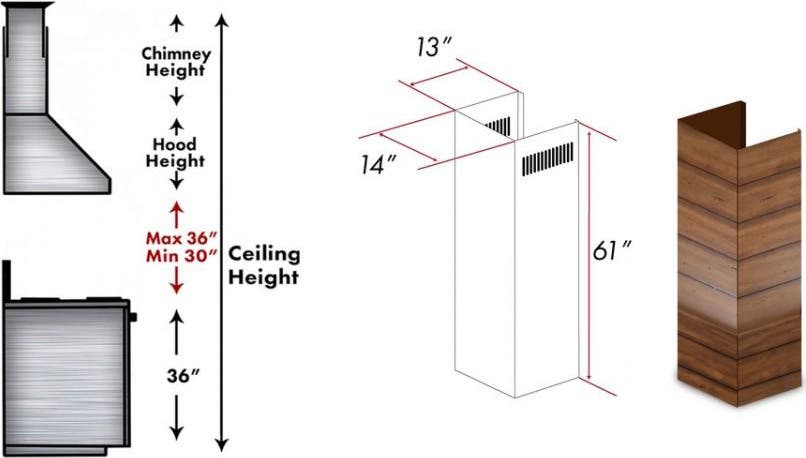 Zline 365BBE Panelled Birch Wood Grain With Stainless Steel Acc...