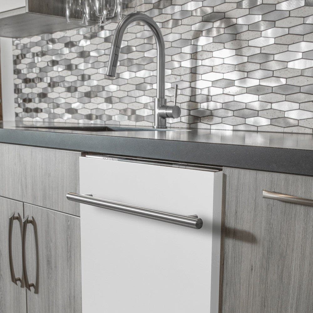 Zline DWWMH24 White Matte, Modern Handle