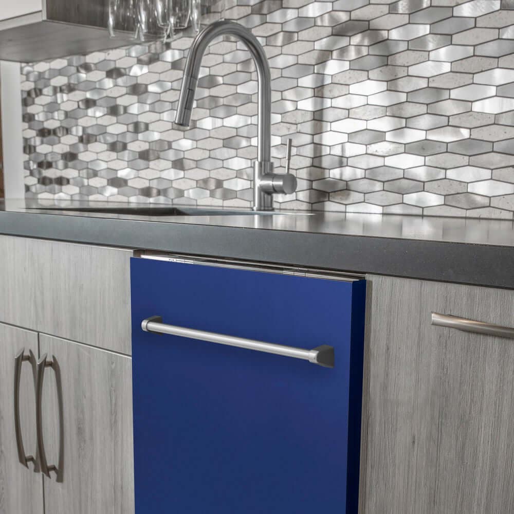 Zline DWBM24 Blue Matte, Traditional Handle