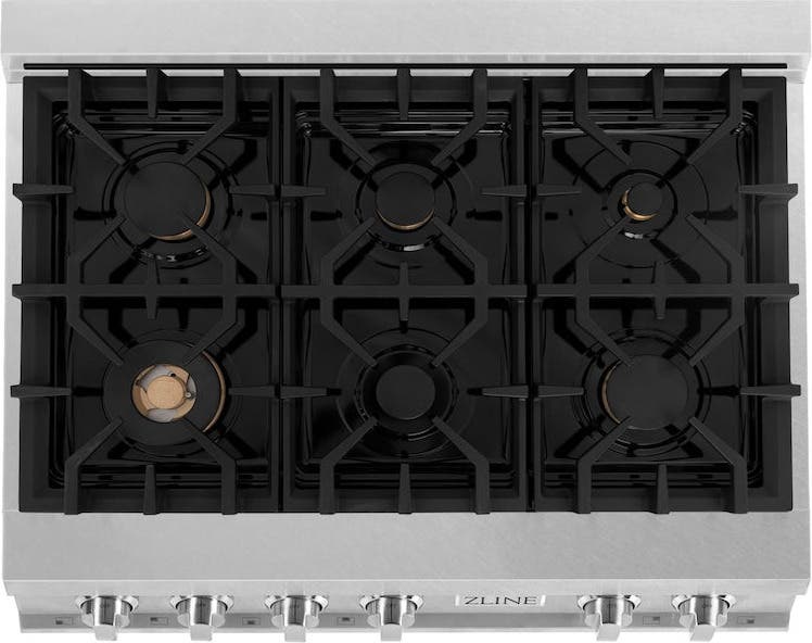 Zline RTSBR36 36 Inch Durasnow Stainless Steel, Brass Burners