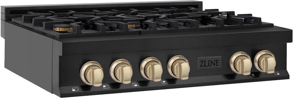 Zline RTBZ36G Black Stainless Steel And Gold Accents