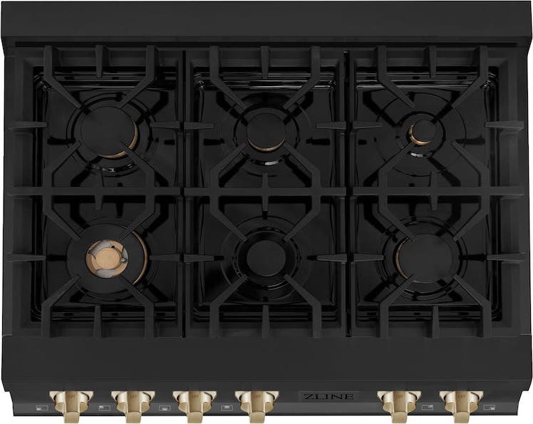 Zline RTBZ36G Black Stainless Steel And Gold Accents