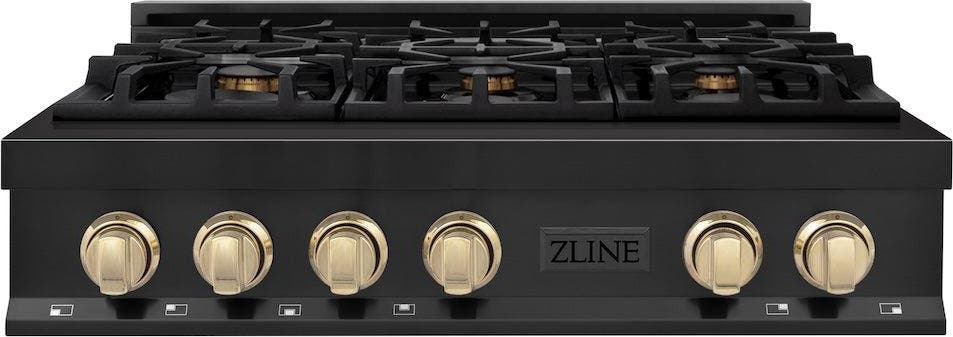 Zline RTBZ36G Black Stainless Steel And Gold Accents