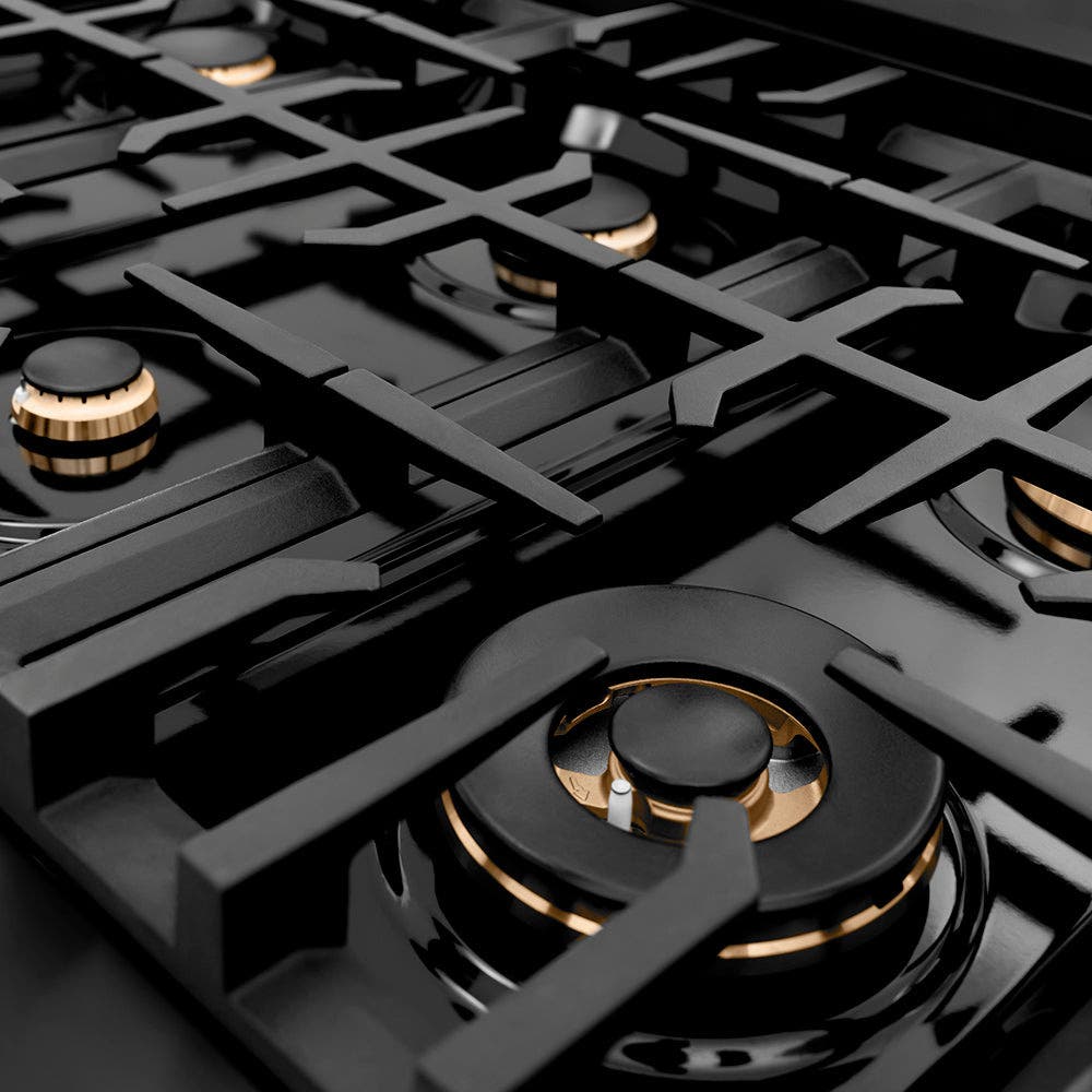 Zline RTBZ48G Black Stainless Steel And Gold Accents