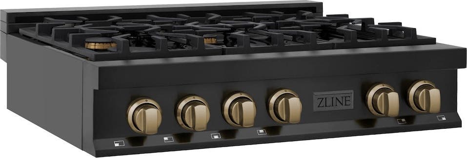 Zline RTBZ36CB Black Stainless Steel And Champagne Bronze Accents