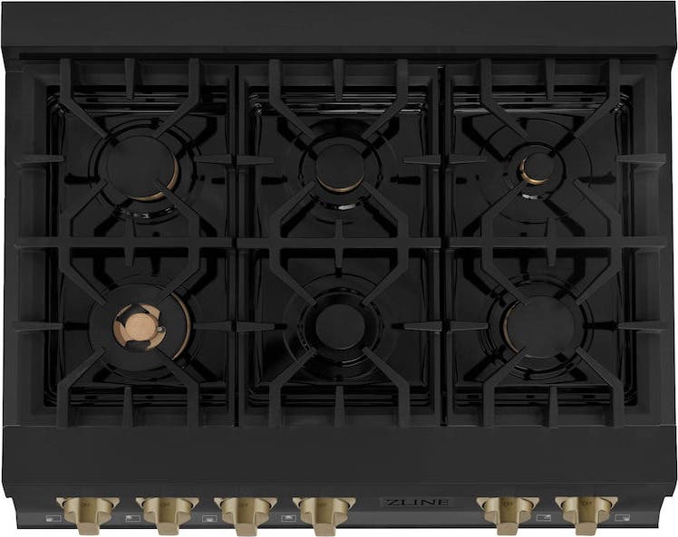 Zline RTBZ36CB Black Stainless Steel And Champagne Bronze Accents