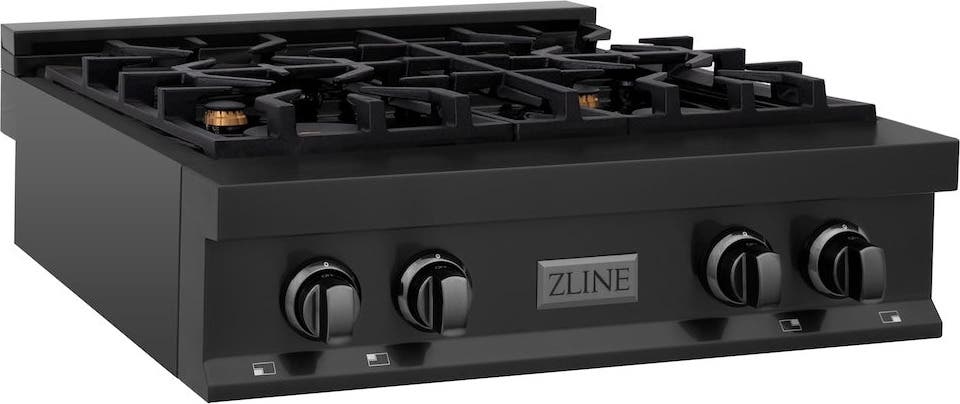 Zline RTBBR30 Black Stainless Steel, Brass Burners