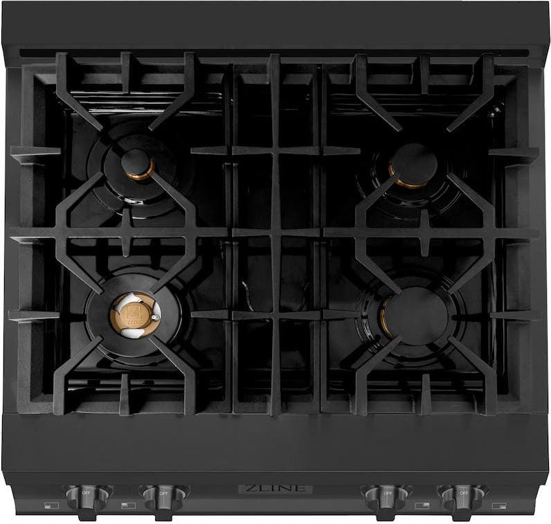 Zline RTBBR30 Black Stainless Steel, Brass Burners